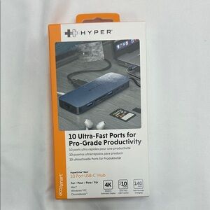 Hyper EcoSmart 10-Port USB-C Hub - Blue and Orange